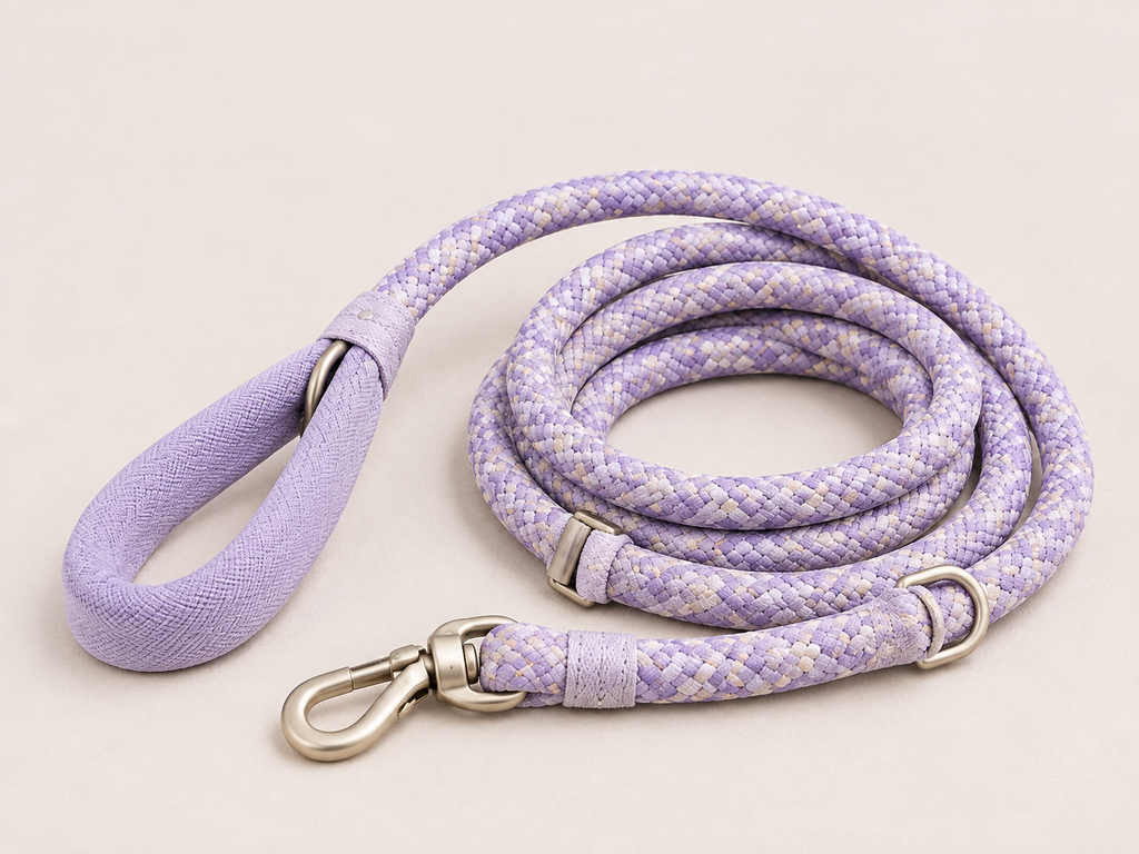 HANDS FREE DOG ROPE LEASH - SOFT LAVENDER